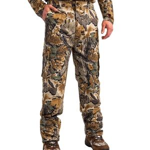 Magellan Outdoors Camo Cargo Hunting Pants Realtree Edge Men's Large Adjustable